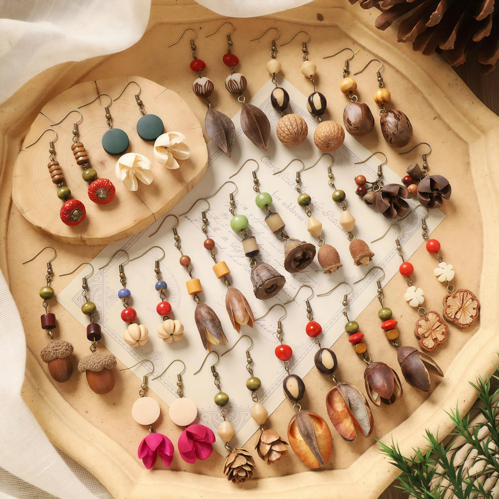 Natural Herbal Earrings | Ear Health & Wellness | Handcrafted Botanical Design | Fashionable Gift