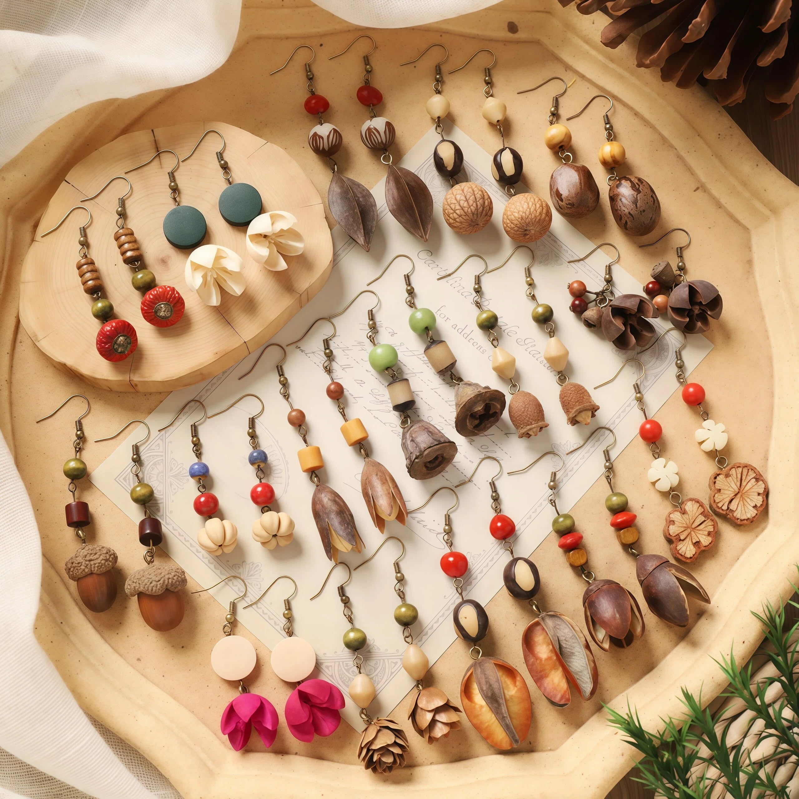 Natural Herbal Earrings | Ear Health & Wellness | Handcrafted Botanical Design | Fashionable Gift