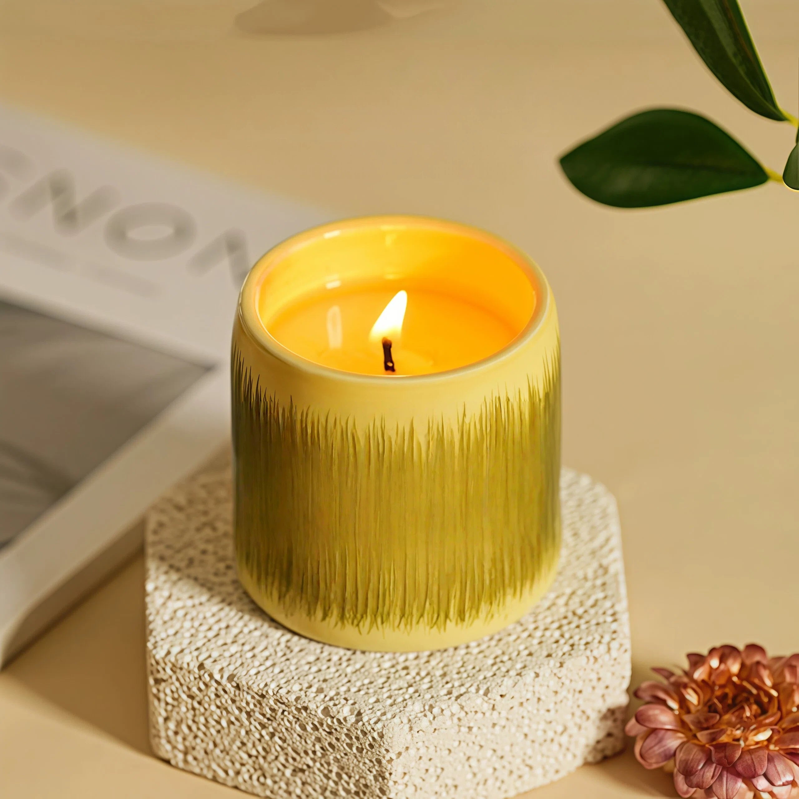 Natural Herbal Candle · Bamboo Scent | Relax & Calm | Yoga & Meditation Companion | Handmade Candle | Christmas & Birthday Gift