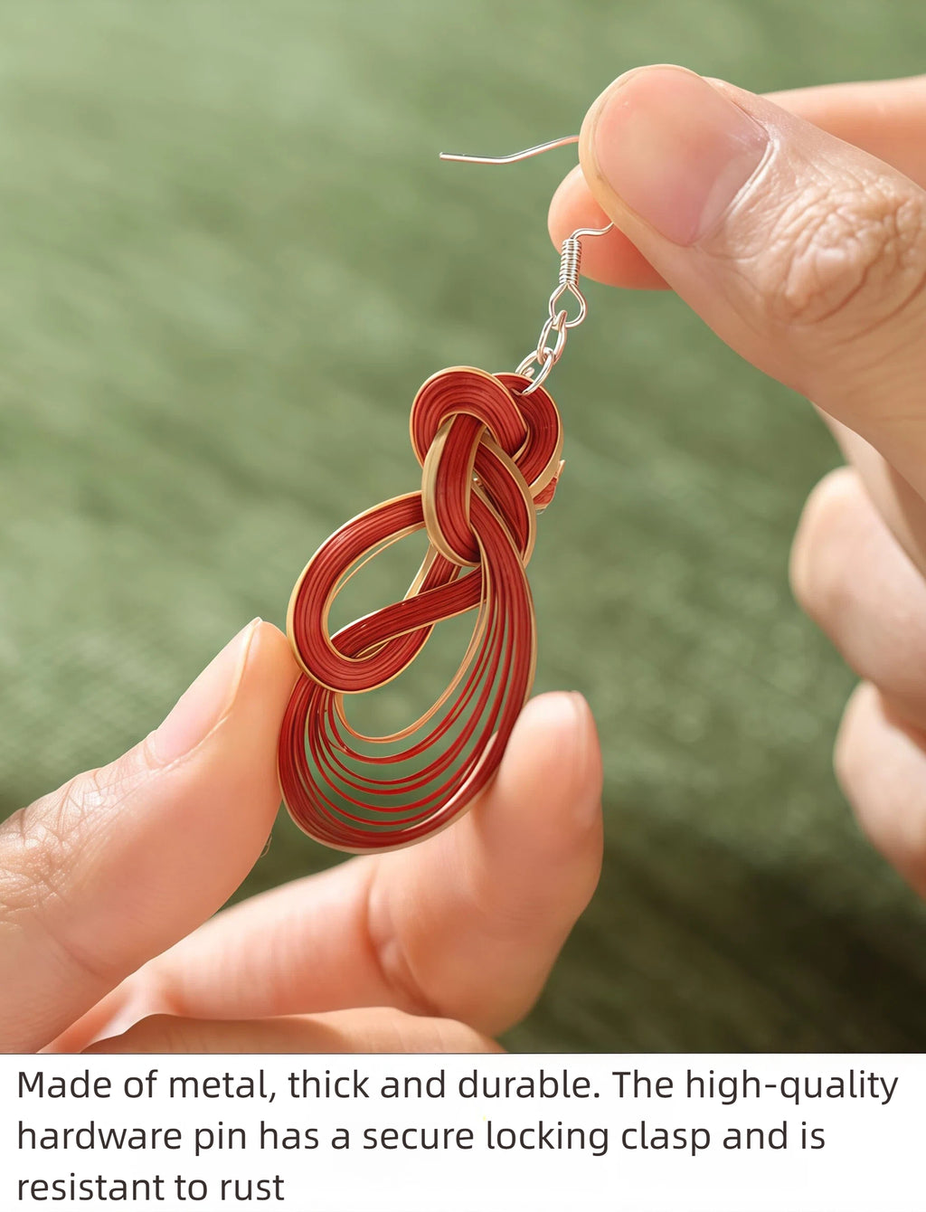 Handmade Bamboo Woven Earrings – Lightweight Eco-Friendly Bamboo Fiber, Plant-Dyed Design - Fashion Gift