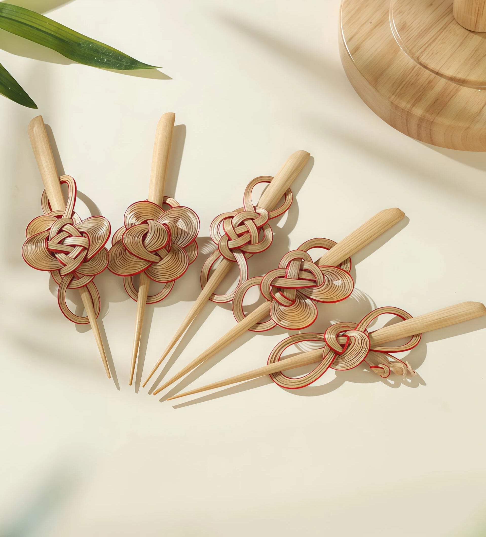 Bamboo-Woven Hairpin – Lightweight, Nature, Eco-Friendly -  Handmade Accessories - Fashion Gift