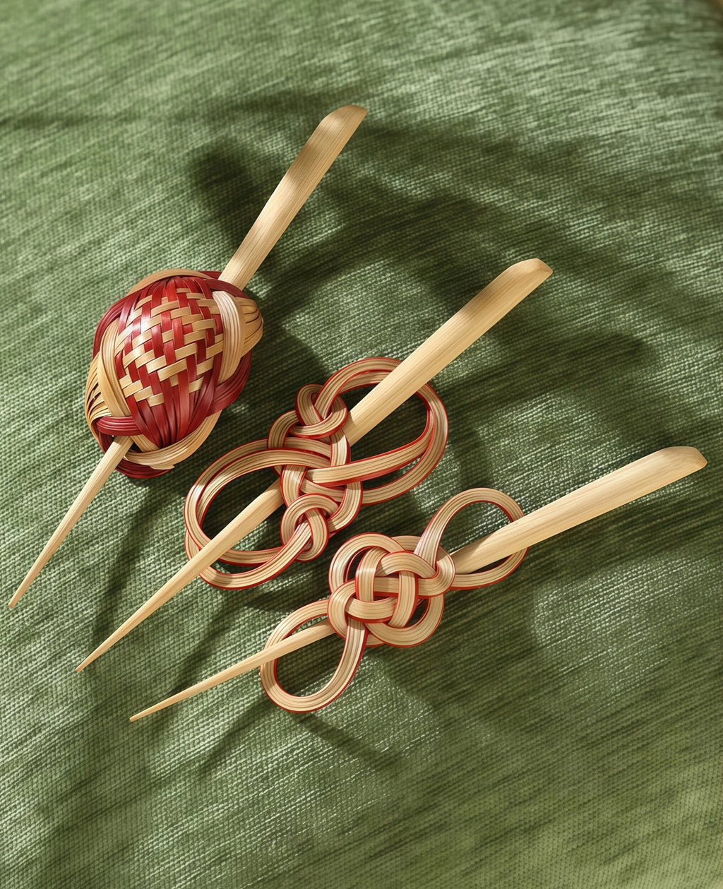 Bamboo-Woven Hairpin – Lightweight, Nature, Eco-Friendly -  Handmade Accessories - Fashion Gift