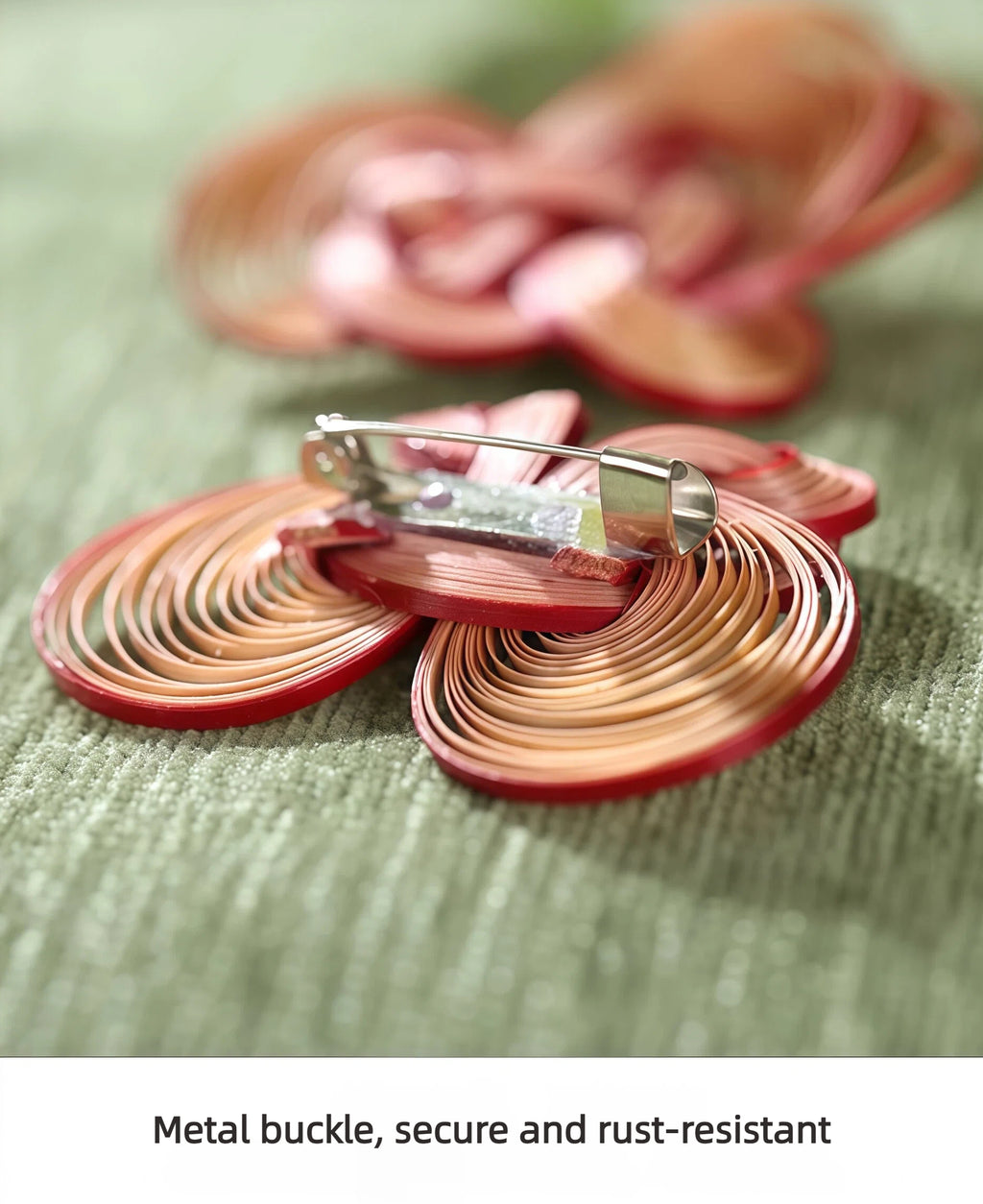 Handmade Bamboo-Woven Brooch - Lightweight Eco-Friendly Bamboo Fiber, Plant-Dyed Design - Fashion Gift