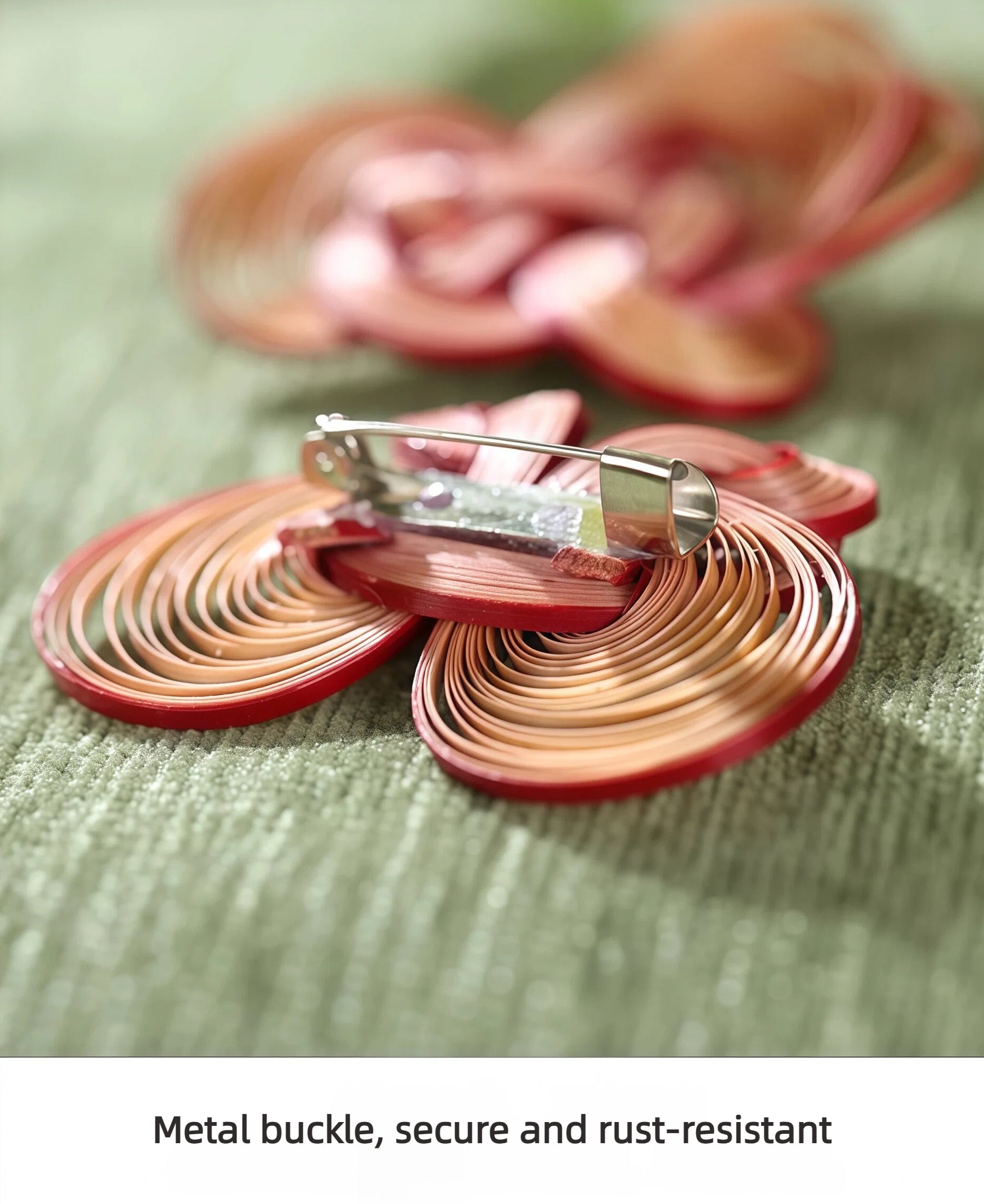 Handmade Bamboo-Woven Brooch - Lightweight Eco-Friendly Bamboo Fiber, Plant-Dyed Design - Fashion Gift