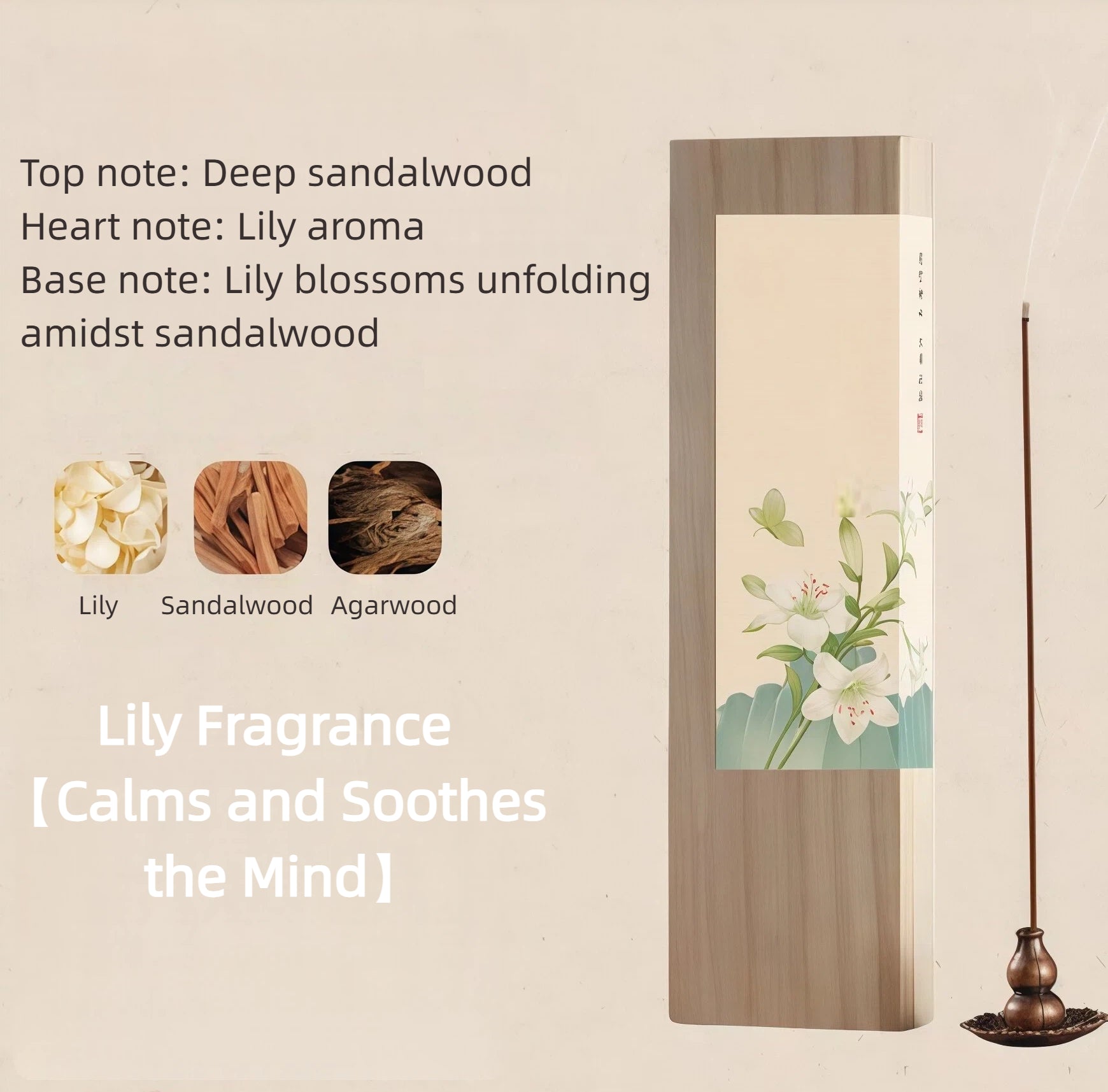 Natural Floral Sandalwood & Agarwood Incense | Free Incense Holder | Meditation, Yoga & Home Fragrance  | Gift