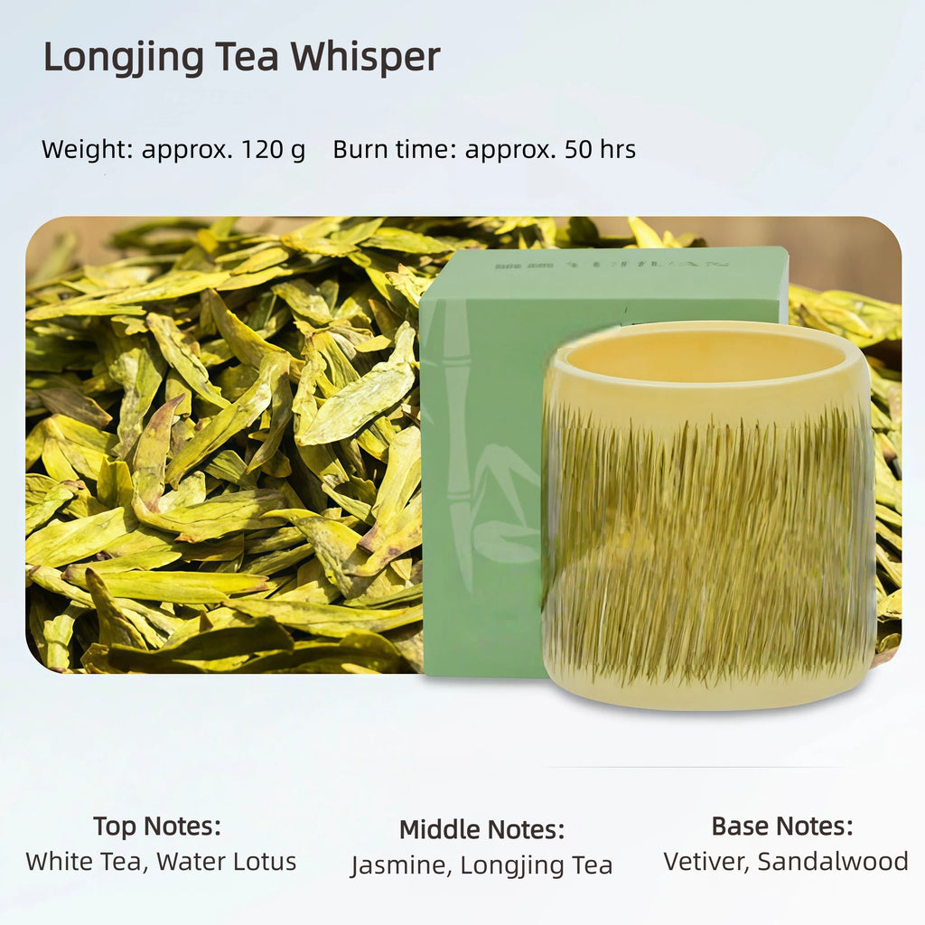 Natural Herbal Candle · Longjing Tea Scent | Enhance focus | Work, Study & Meditation Companion | Handmade Candle | Christmas & Birthday Gift
