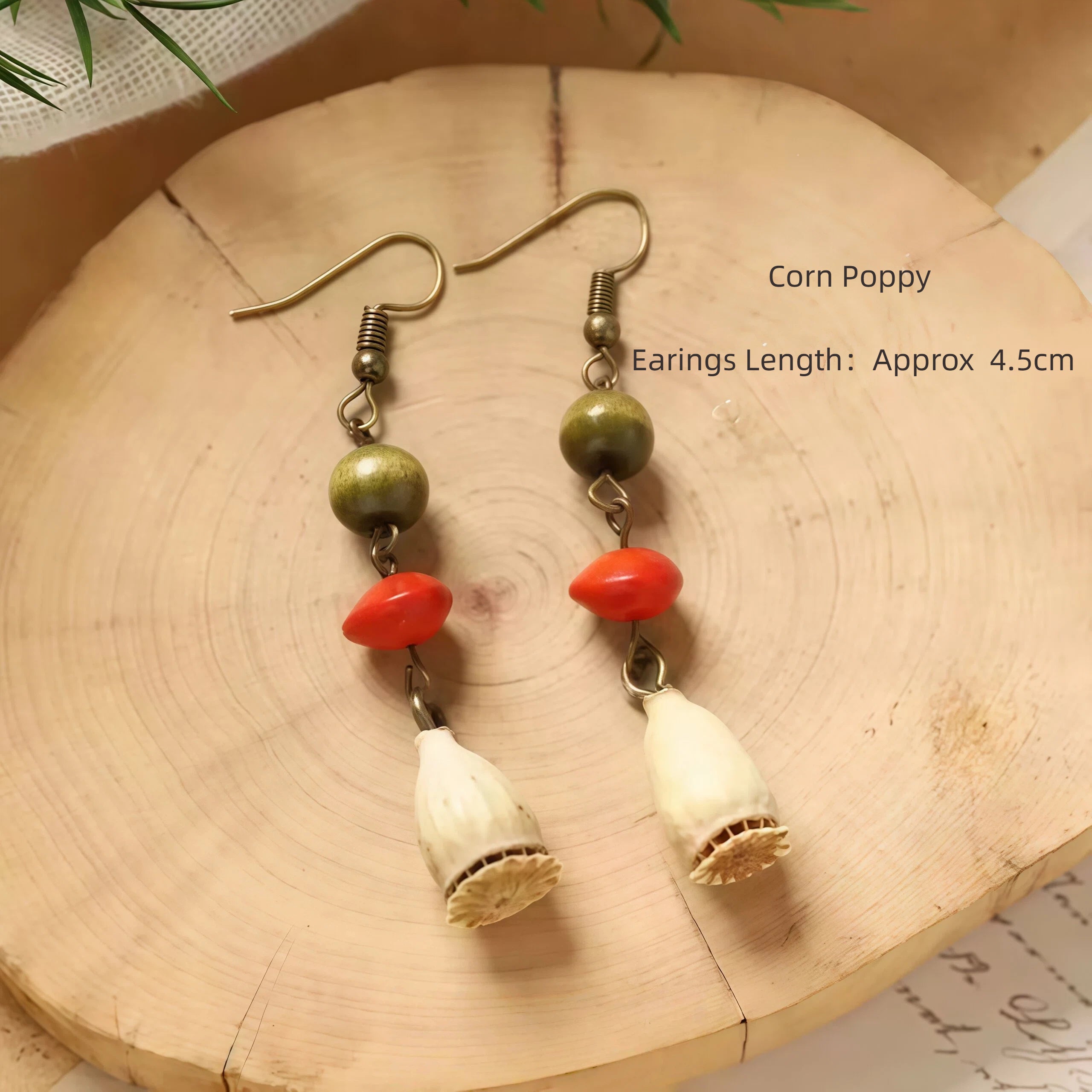 Natural Herbal Earrings | Ear Health & Wellness | Handcrafted Botanical Design | Fashionable Gift