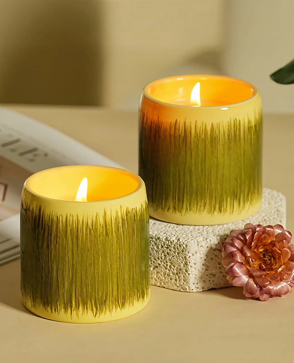 Natural Herbal Candle · Longjing Tea Scent | Enhance focus | Work, Study & Meditation Companion | Handmade Candle | Christmas & Birthday Gift