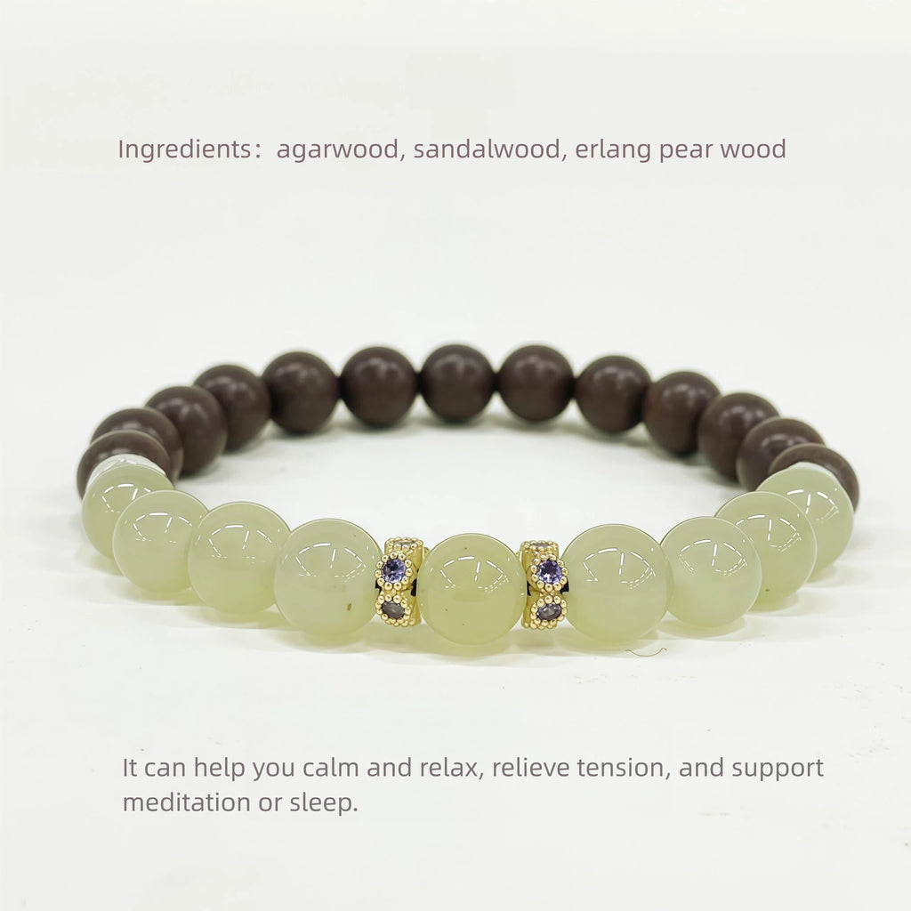 Natural Herbal Aroma Bead Bracelet | Traditional Fragrance Craft | Calm, Relief Pressure,Sleeping & Meditation | Fashion Accessory |  Birthday gift---GREEN