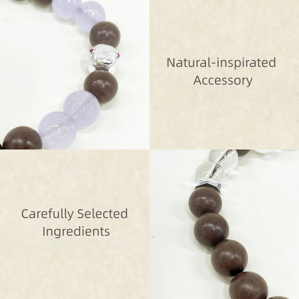 Pulsera de cuentas con aroma a hierbas naturales | Fragancia artesanal tradicional | Calma, alivio de la presión, sueño y meditación | Accesorio de moda | Regalo de Navidad y cumpleaños - PÚRPURA