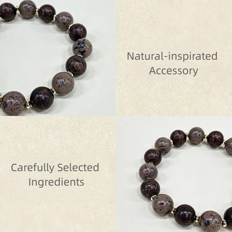 Natural Herbal Aroma Bead Bracelet | Traditional Fragrance Craft | Calm, Relief Pressure,Sleeping & Meditation | Fashion Accessory |  Birthday gift---BLACK& BROWN