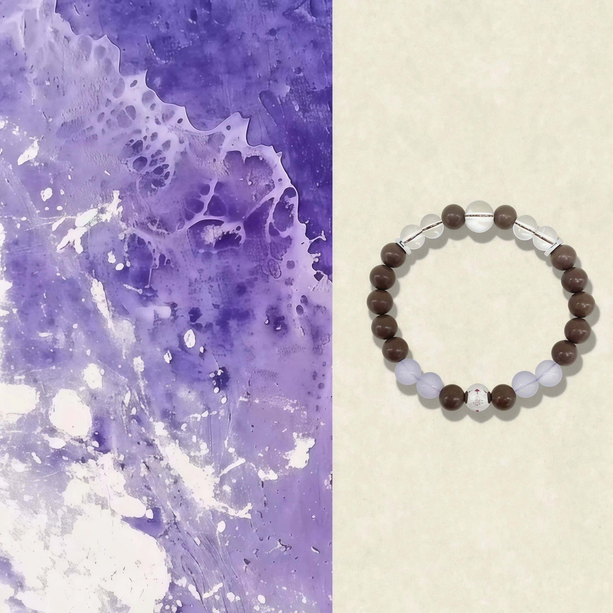 Natural Herbal Aroma Bead Bracelet | Traditional Fragrance Craft | Calm, Relief Pressure,Sleeping & Meditation | Fashion Accessory | Birthday gift---PURPLE